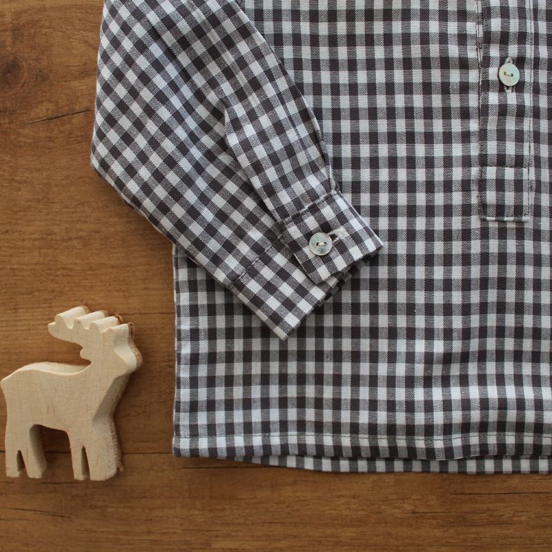 Camisa Mao Vichy Antracita